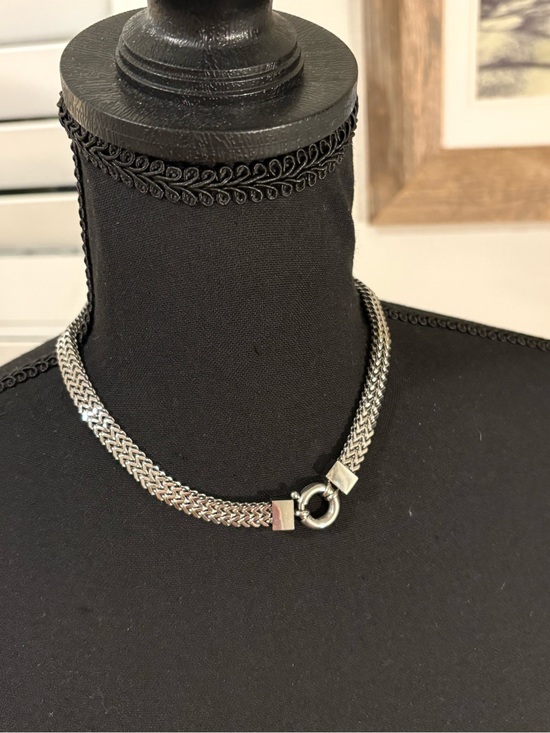 Jewelry - Silver Tone Braided Chain Choker Necklace